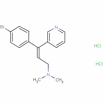 60525-15-7  (Z)-3-(4-bromophenyl)-N,N-dimethyl-3-(3-pyridyl)allylamine dihydrochloride