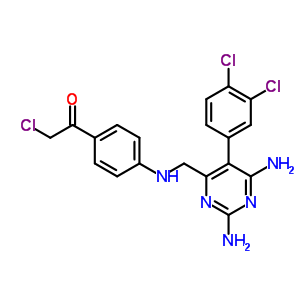 20535-88-0  2-chloro-1-[4-({[2,6-diamino-5-(3,4-dichlorophenyl)pyrimidin-4-yl]methyl}amino)phenyl]ethanone