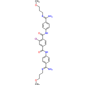 21696-05-9  2-chloro-N,N'-bis{4-[N'-(3-methoxypropyl)carbamimidoyl]phenyl}benzene-1,4-dicarboxamide