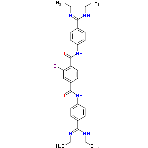 21696-34-4  2-chloro-N,N'-bis[4-(N,N'-diethylcarbamimidoyl)phenyl]benzene-1,4-dicarboxamide