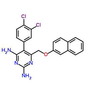 25157-62-4  5-(3,4-dichlorophenyl)-6-[(naphthalen-2-yloxy)methyl]pyrimidine-2,4-diamine