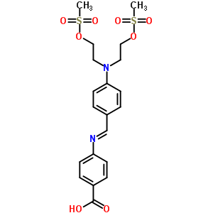 56967-02-3  4-({(E)-[4-(bis{2-[(methylsulfonyl)oxy]ethyl}amino)phenyl]methylidene}amino)benzoic acid