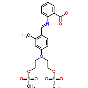 56967-07-8  2-({(E)-[4-(bis{2-[(methylsulfonyl)oxy]ethyl}amino)-2-methylphenyl]methylidene}amino)benzoic acid