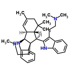 73706-32-8  N,N-dimethyl-2-{2-[(4aS,4bR,9bS,10R,10aR)-1,1,3,13-tetramethyl-2,4a,10,10a-tetrahydro-1H,5H-4b,9b-(epiminoethano)indeno[1,2-b]indol-10-yl]-1H-indol-3-yl}ethanamine