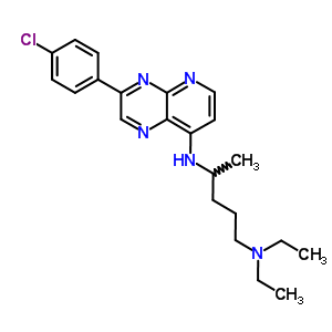 30205-04-0  N~4~-[3-(4-chlorophenyl)pyrido[2,3-b]pyrazin-8-yl]-N~1~,N~1~-diethylpentane-1,4-diamine