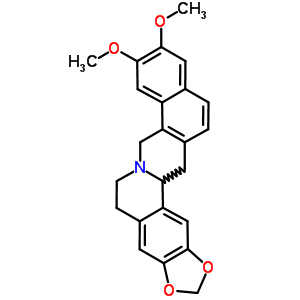 38344-18-2  2,3-dimethoxy-7,8,13b,14-tetrahydro-5H-benzo[h][1,3]dioxolo[6,7]isoquino[2,1-b]isoquinoline