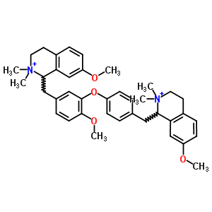 61307-65-1  7-methoxy-1-(4-{2-methoxy-5-[(7-methoxy-2,2-dimethyl-1,2,3,4-tetrahydroisoquinolinium-1-yl)methyl]phenoxy}benzyl)-2,2-dimethyl-1,2,3,4-tetrahydroisoquinolinium