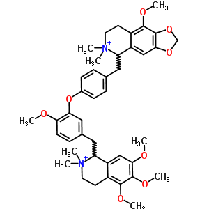 62251-50-7  9-methoxy-5-(4-{2-methoxy-5-[(5,6,7-trimethoxy-2,2-dimethyl-1,2,3,4-tetrahydroisoquinolinium-1-yl)methyl]phenoxy}benzyl)-6,6-dimethyl-5,6,7,8-tetrahydro[1,3]dioxolo[4,5-g]isoquinolin-6-ium