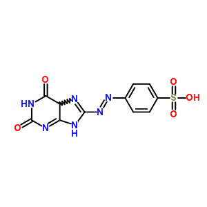 75056-38-1  4-[(E)-(2,6-dioxo-2,5,6,9-tetrahydro-1H-purin-8-yl)diazenyl]benzenesulfonic acid