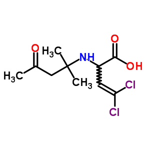 7598-77-8  4,4-dichloro-2-[(2-methyl-4-oxopentan-2-yl)amino]but-3-enoic acid