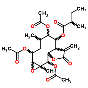 80453-74-3  2,5,10-tris(acetyloxy)-4,10a-dimethyl-7-methylidene-8-oxododecahydrooxireno[8,9]cyclodeca[1,2-b]furan-6-yl 2-methylbutanoate