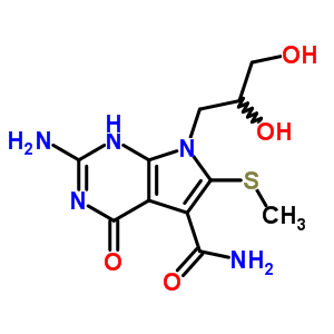 127945-65-7  2-amino-7-(2,3-dihydroxypropyl)-6-(methylsulfanyl)-4-oxo-4,7-dihydro-1H-pyrrolo[2,3-d]pyrimidine-5-carboxamide