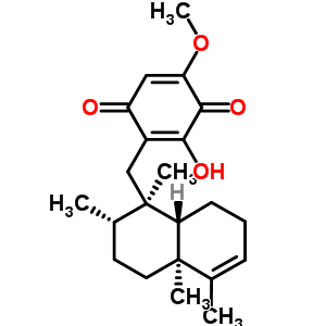 130203-71-3  3-hydroxy-5-methoxy-2-{[(1R,2S,4aS,8aS)-1,2,4a,5-tetramethyl-1,2,3,4,4a,7,8,8a-octahydronaphthalen-1-yl]methyl}cyclohexa-2,5-diene-1,4-dione
