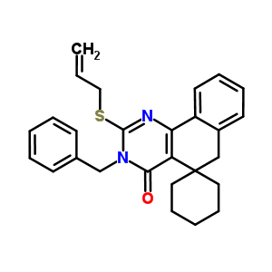 172984-45-1  3-benzyl-2-(prop-2-en-1-ylsulfanyl)-3H-spiro[benzo[h]quinazoline-5,1'-cyclohexan]-4(6H)-one