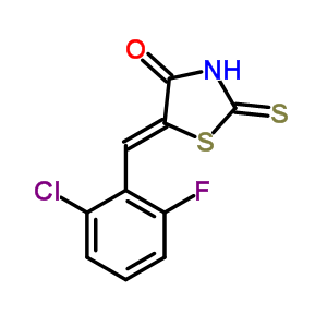 217316-44-4  (5E)-5-(2-chloor-6-fluorobenzylideen)-2-sulfanyl-1,3-thiazol-4(5H)-on