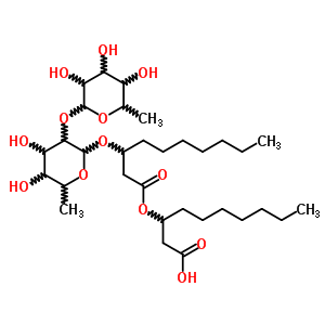 122911-24-4;4348-76-9  3-[(3-{[6-deoxy-2-O-(6-deoxy-alpha-L-mannopyranosyl)-L-mannopyranosyl]oxy}decanoyl)oxy]decanoic acid