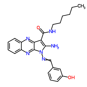 4862-47-9  2-amino-N-hexyl-1-[(3-hydroxybenzylidene)amino]-1H-pyrrolo[2,3-b]quinoxaline-3-carboxamide