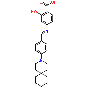 52764-76-8  4-({(E)-[4-(3-azaspiro[5.5]undec-3-yl)phenyl]methylidene}amino)-2-hydroxybenzoic acid