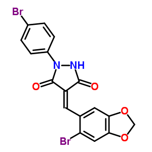 5539-39-9  (4E)-4-[(6-bromo-1,3-benzodioxol-5-yl)methylidene]-1-(4-bromophenyl)pyrazolidine-3,5-dione