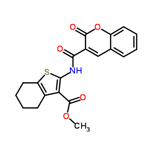 5586-93-6  methyl 2-{[(2-oxo-2H-chromen-3-yl)carbonyl]amino}-4,5,6,7-tetrahydro-1-benzothiophene-3-carboxylate