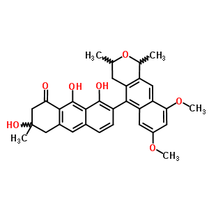 59481-46-8  7-(7,9-dimethoxy-1,3-dimethyl-3,4-dihydro-1H-benzo[g]isochromen-5-yl)-3,8,9-trihydroxy-3-methyl-3,4-dihydroanthracen-1(2H)-one