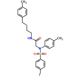 5949-85-9  N~2~-[(4-fluorophenyl)sulfonyl]-N-{2-[(4-methylbenzyl)sulfanyl]ethyl}-N~2~-(4-methylphenyl)glycinamide