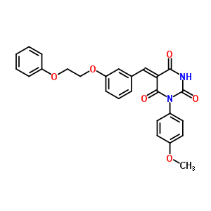5960-20-3  (5Z)-1-(4-methoxyphenyl)-5-[3-(2-phenoxyethoxy)benzylidene]pyrimidine-2,4,6(1H,3H,5H)-trione