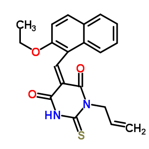 5973-07-9  (5Z)-5-[(2-ethoxynaphthalen-1-yl)methylidene]-1-(prop-2-en-1-yl)-2-thioxodihydropyrimidine-4,6(1H,5H)-dione