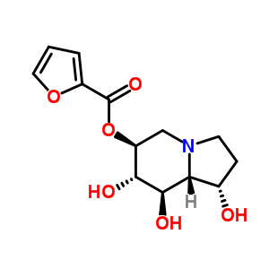 121104-92-5  (1S,6S,7S,8R,8aR)-1,7,8-trihydroxyoctahydroindolizin-6-yl furaan-2-carboxylaat