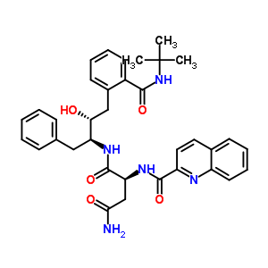148314-61-8  N~1~-{(2S,3R)-4-[2-(tert-butylcarbamoyl)phenyl]-3-hydroxy-1-phenylbutan-2-yl}-N~2~-(quinolin-2-ylcarbonyl)-L-aspartamide