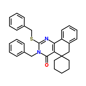 172984-46-2  3-benzyl-2-(benzylsulfanyl)-3H-spiro[benzo[h]quinazoline-5,1'-cyclohexan]-4(6H)-one