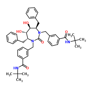 183860-44-8  3,3'-{[(4R,5S,6S,7R)-4,7-dibenzyl-5,6-dihydroxy-2-oxo-1,3-diazepane-1,3-diyl]dimethanediyl}bis(N-tert-butylbenzamide)