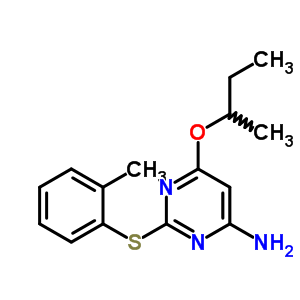 284681-45-4  2-[(2-methylphenyl)sulfanyl]-6-(1-methylpropoxy)pyrimidin-4-amine