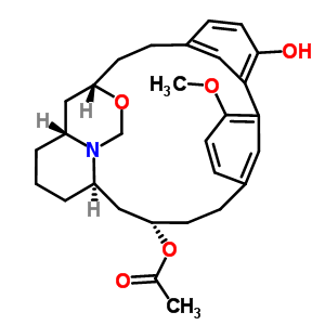 32420-56-7  (9S,13R,17R,19S)-3-hydroxy-25-methoxy-10-oxa-12-azapentacyclo[20.3.1.1~2,6~.1~9,13~.0~12,17~]octacosa-1(26),2(28),3,5,22,24-hexaen-19-yl acetate (non-preferred name)