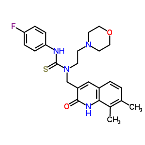 3857-01-0  1-[(7,8-dimethyl-2-oxo-1,2-dihydroquinolin-3-yl)methyl]-3-(4-fluorophenyl)-1-[2-(morpholin-4-yl)ethyl]thiourea