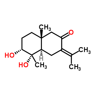 52483-04-2  (4aR,5S,6R,8aR)-5,6-dihydroxy-5,8a-dimethyl-3-(propan-2-ylidene)octahydronaphthalen-2(1H)-one