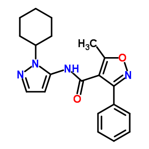 5499-13-8  N-(1-cyclohexyl-1H-pyrazol-5-yl)-5-methyl-3-phenyl-1,2-oxazole-4-carboxamide