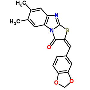 5610-12-8  (2E)-2-(1,3-benzodioxol-5-ylmethylidene)-6,7-dimethyl[1,3]thiazolo[3,2-a]benzimidazol-3(2H)-one