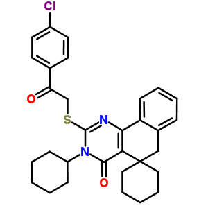 5705-13-5  2-{[2-(4-chlorophenyl)-2-oxoethyl]sulfanyl}-3-cyclohexyl-3H-spiro[benzo[h]quinazoline-5,1'-cyclohexan]-4(6H)-one