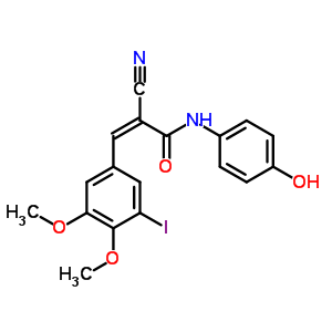 5733-81-3  (2Z)-2-cyano-N-(4-hydroxyphenyl)-3-(3-iodo-4,5-dimethoxyphenyl)prop-2-enamide