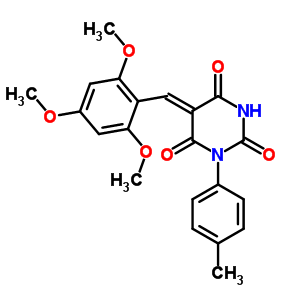 5810-12-8  (5Z)-1-(4-methylphenyl)-5-(2,4,6-trimethoxybenzylidene)pyrimidine-2,4,6(1H,3H,5H)-trione