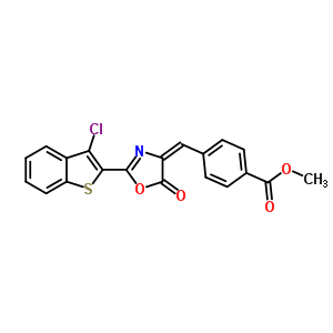 5871-02-3  methyl 4-{(E)-[2-(3-chloro-1-benzothiophen-2-yl)-5-oxo-1,3-oxazol-4(5H)-ylidene]methyl}benzoate