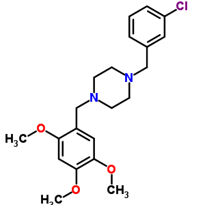 5873-88-1  1-(3-chlorobenzyl)-4-(2,4,5-trimethoxybenzyl)piperazine