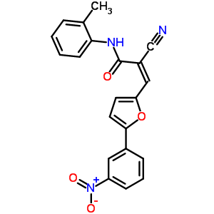 5910-54-3  (2Z)-2-cyano-N-(2-methylphenyl)-3-[5-(3-nitrophenyl)furan-2-yl]prop-2-enamide