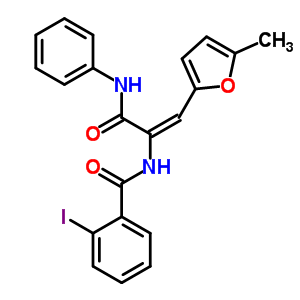 5989-18-4  2-iodo-N-[(1E)-1-(5-methylfuran-2-yl)-3-oxo-3-(phenylamino)prop-1-en-2-yl]benzamide