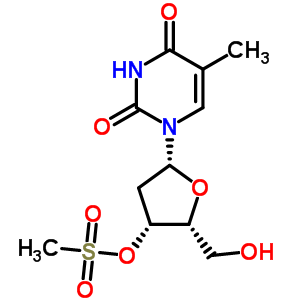 94919-65-0  1-[2-deoxy-3-O-(methylsulfonyl)-beta-D-threo-pentofuranosyl]-5-methylpyrimidine-2,4(1H,3H)-dione