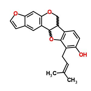 119269-73-7  10-(3-methylbut-2-en-1-yl)-6a,11a-dihydro-6H-[1]benzofuro[3,2-c]furo[3,2-g]chromen-9-ol