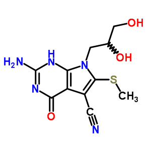 127945-69-1  2-amino-7-(2,3-dihydroxypropyl)-6-(methylsulfanyl)-4-oxo-4,7-dihydro-1H-pyrrolo[2,3-d]pyrimidine-5-carbonitrile