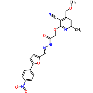 4529-64-0  2-{[3-cyano-4-(methoxymethyl)-6-methylpyridin-2-yl]oxy}-N'-{[5-(4-nitrophenyl)furan-2-yl]methylidene}acetohydrazide