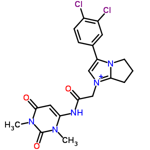 4904-18-1  3-(3,4-dichlorophenyl)-1-{2-[(1,3-dimethyl-2,6-dioxo-1,2,3,6-tetrahydropyrimidin-4-yl)amino]-2-oxoethyl}-6,7-dihydro-5H-pyrrolo[1,2-a]imidazol-1-ium